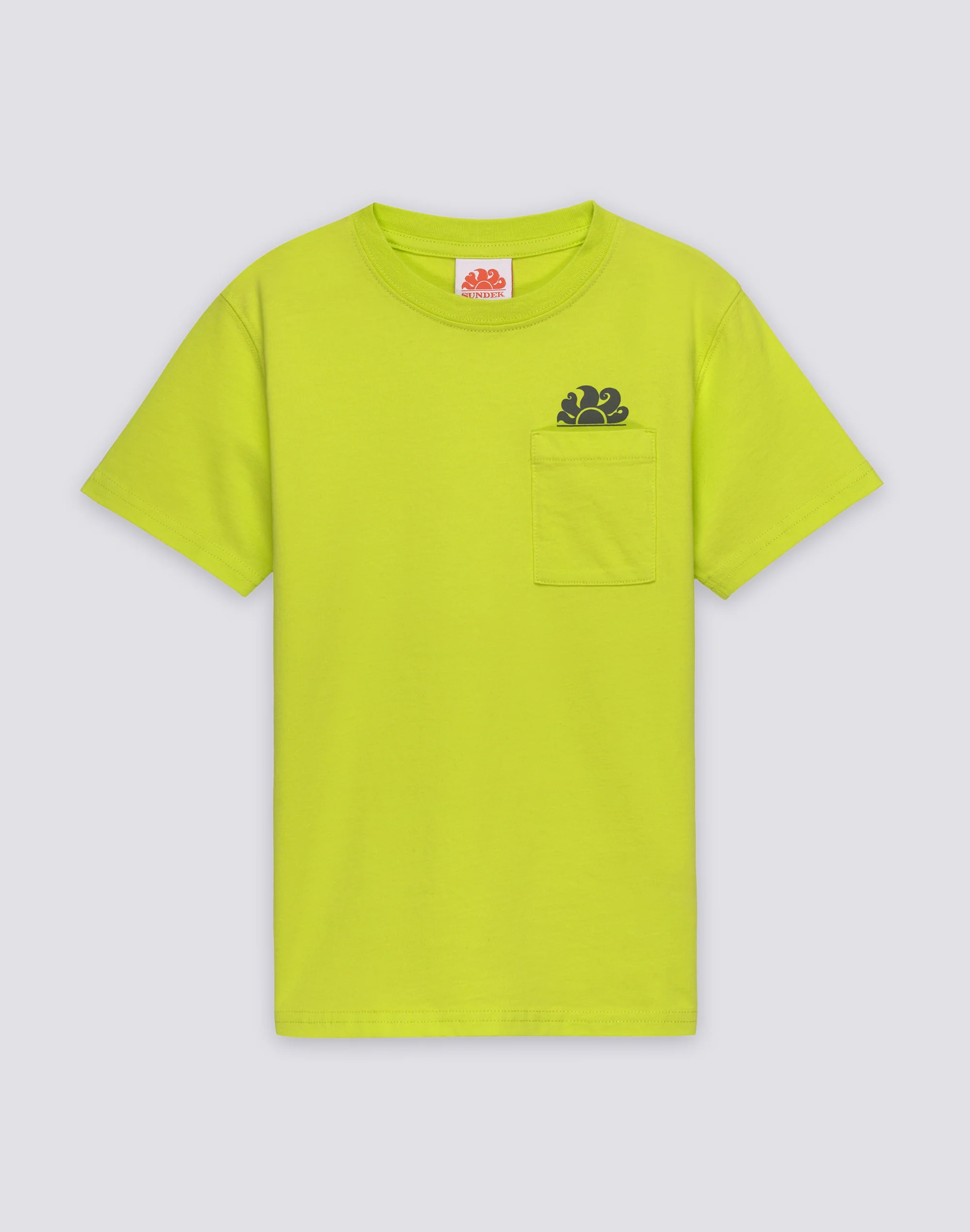 T-SHIRT BAMBINO A MANICA CORTA CON TASCA E LOGO SUL FRONTE