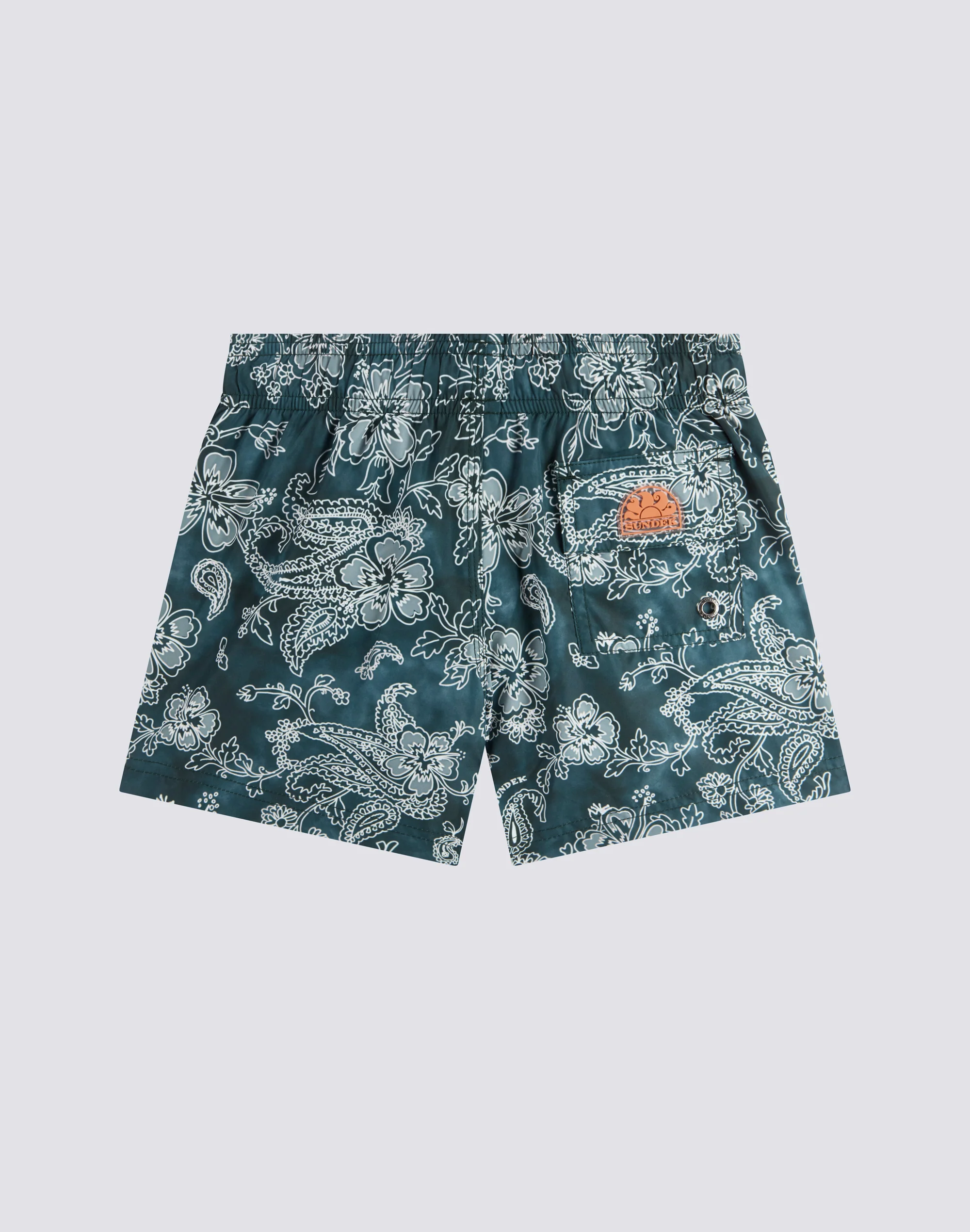 COSTUME DA BAGNO CORTO BAMBINO VITA ELASTICATA STAMPA HIBI PAISLEY IN POLY RICICLATO - Image 2