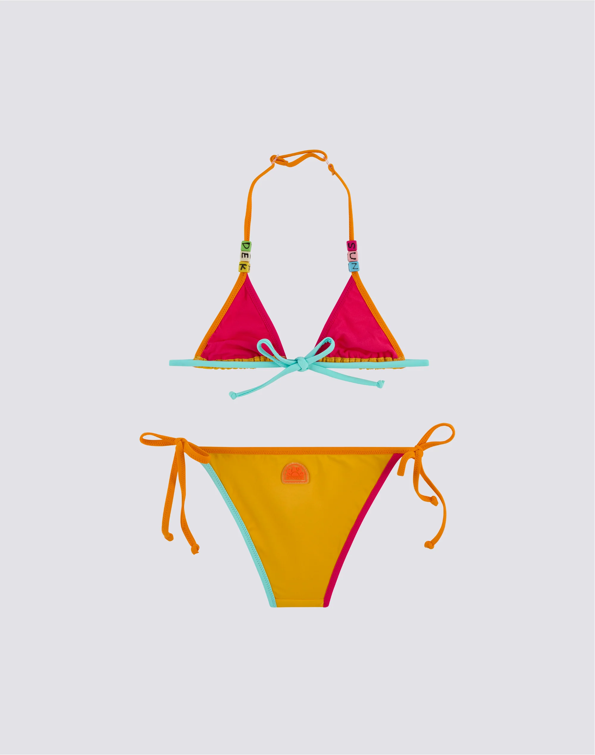 MINI BIKINI CON LACCETTI REGOLABILI E PIPING A CONTRASTO - Image 3