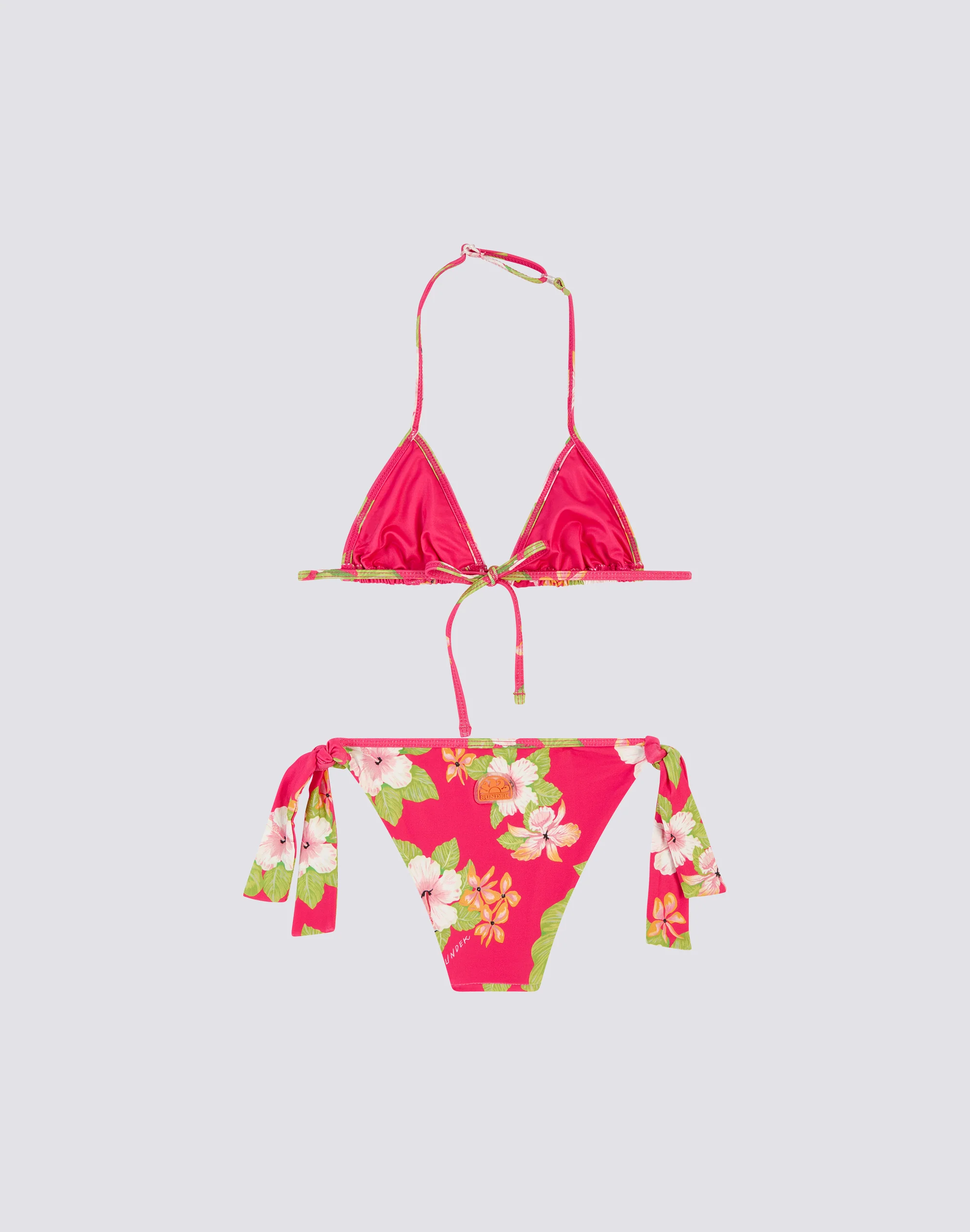MINI BIKINI CON ROUCHES E SLIP A LACCETTI IN STAMPA DREAMY HAWAII - Image 3