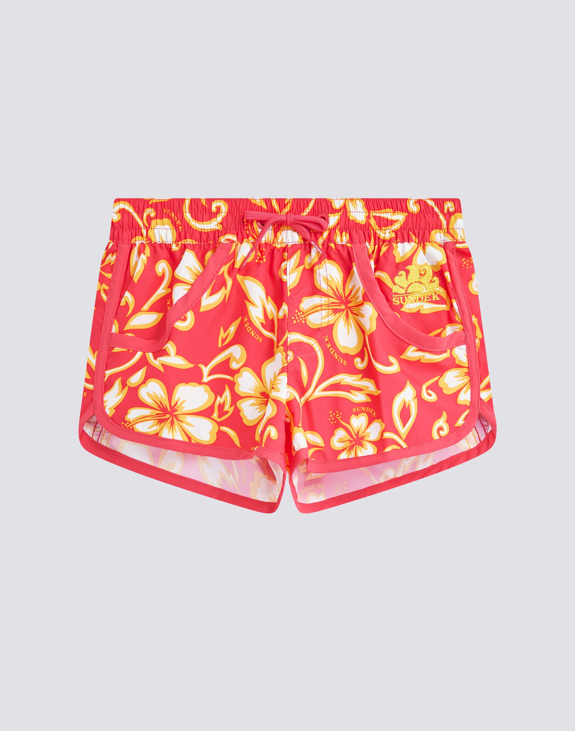 PANTALONCINO MARE CORTO BAMBINA MARGATE CON STAMPA HIBISCUS SK23 - Image 2