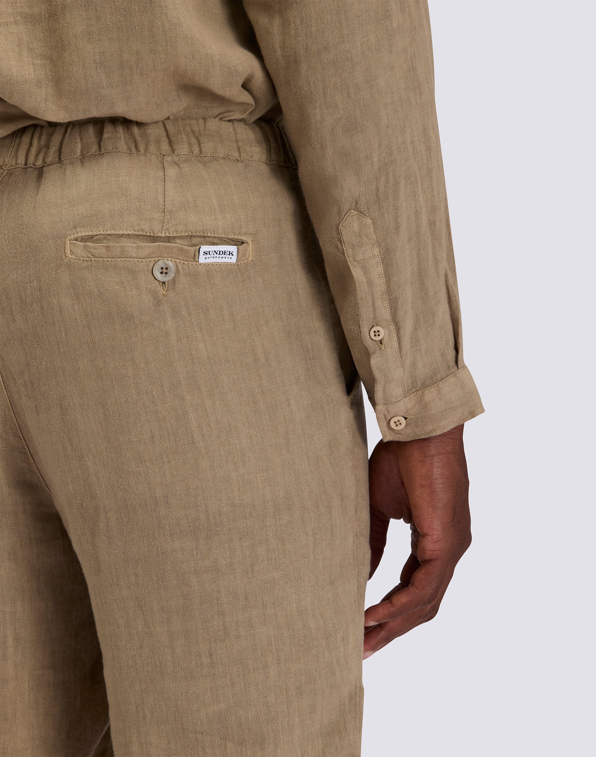 PANTALONI UOMO A VITA ELASTICATA IN LINO - Image 4