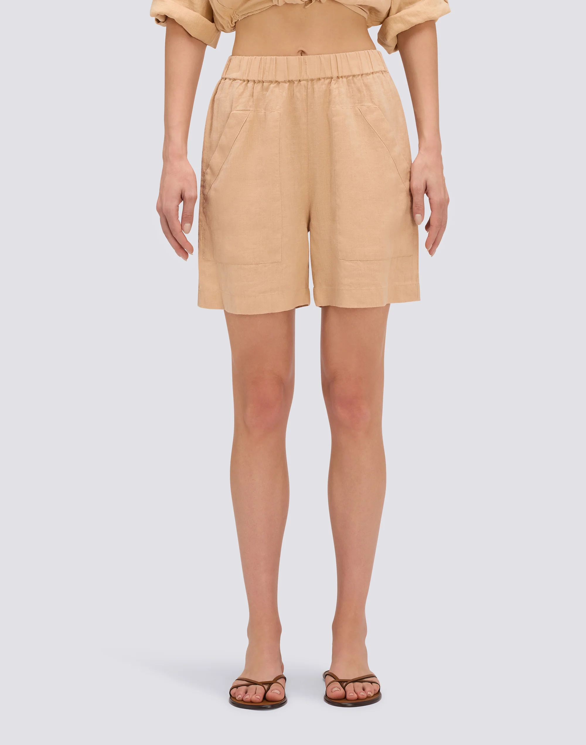 SHORTS IN LINO A VITA ELASTICATA