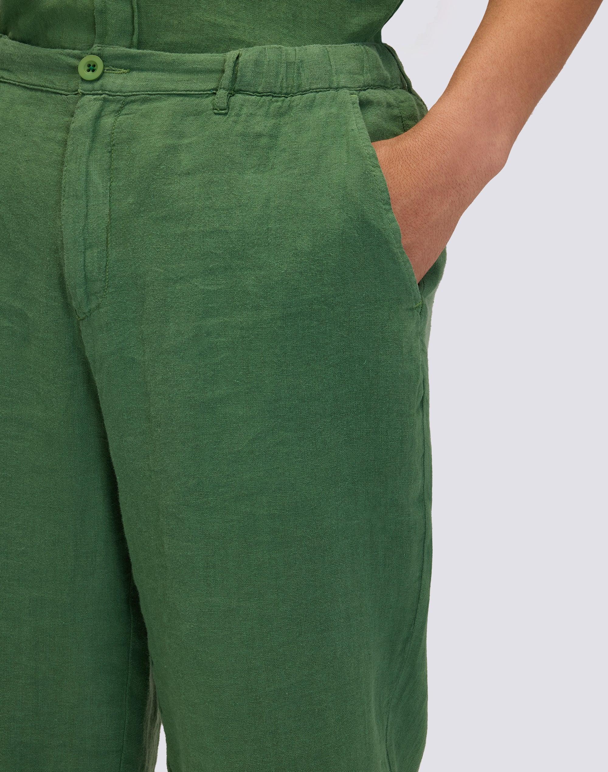 PANTALONI SEMI ELASTICIZZATI IN LINO - Image 3