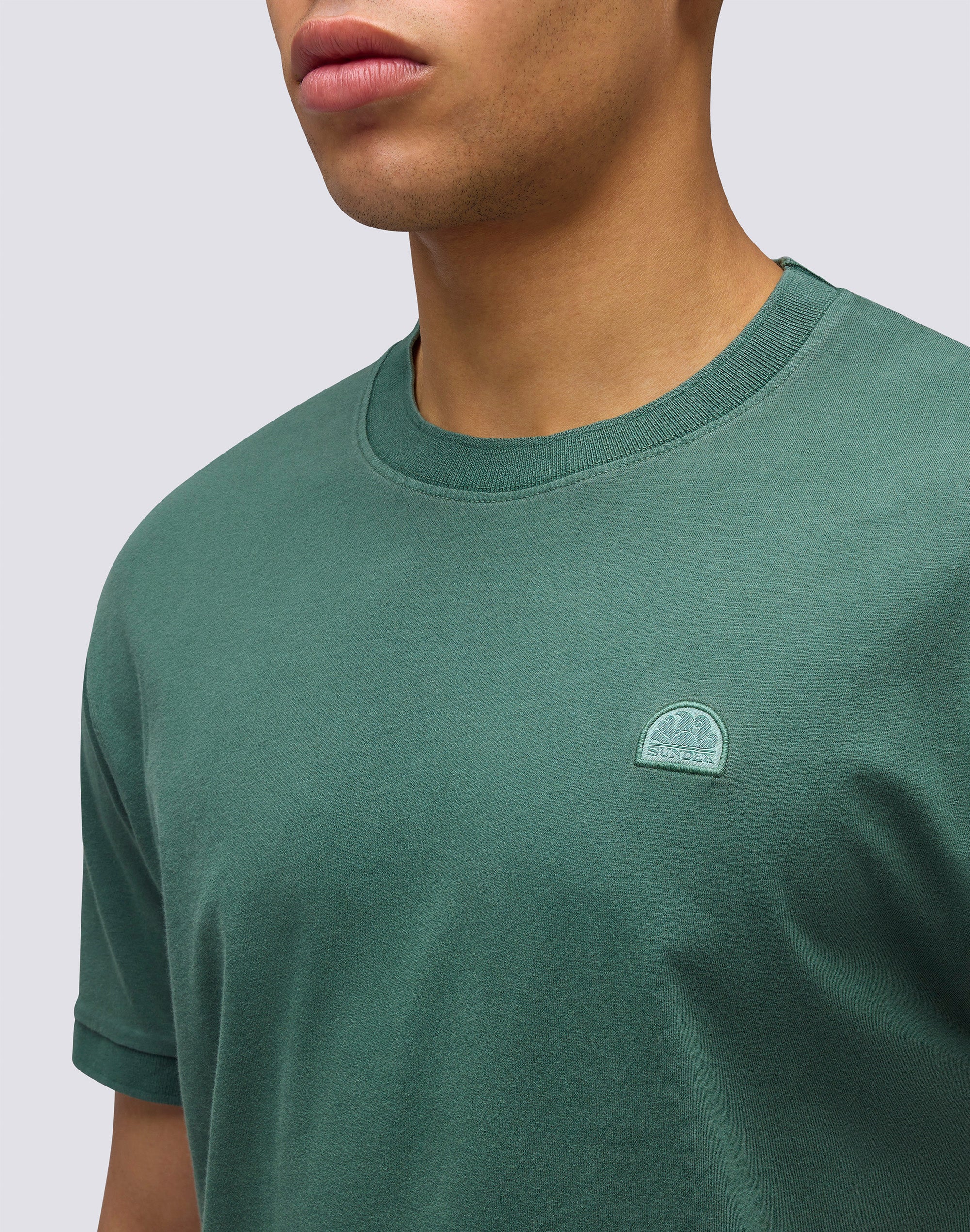 T-SHIRT NEW DEY GIROCOLLO TINTO CAPO CON LOGO - Image 4