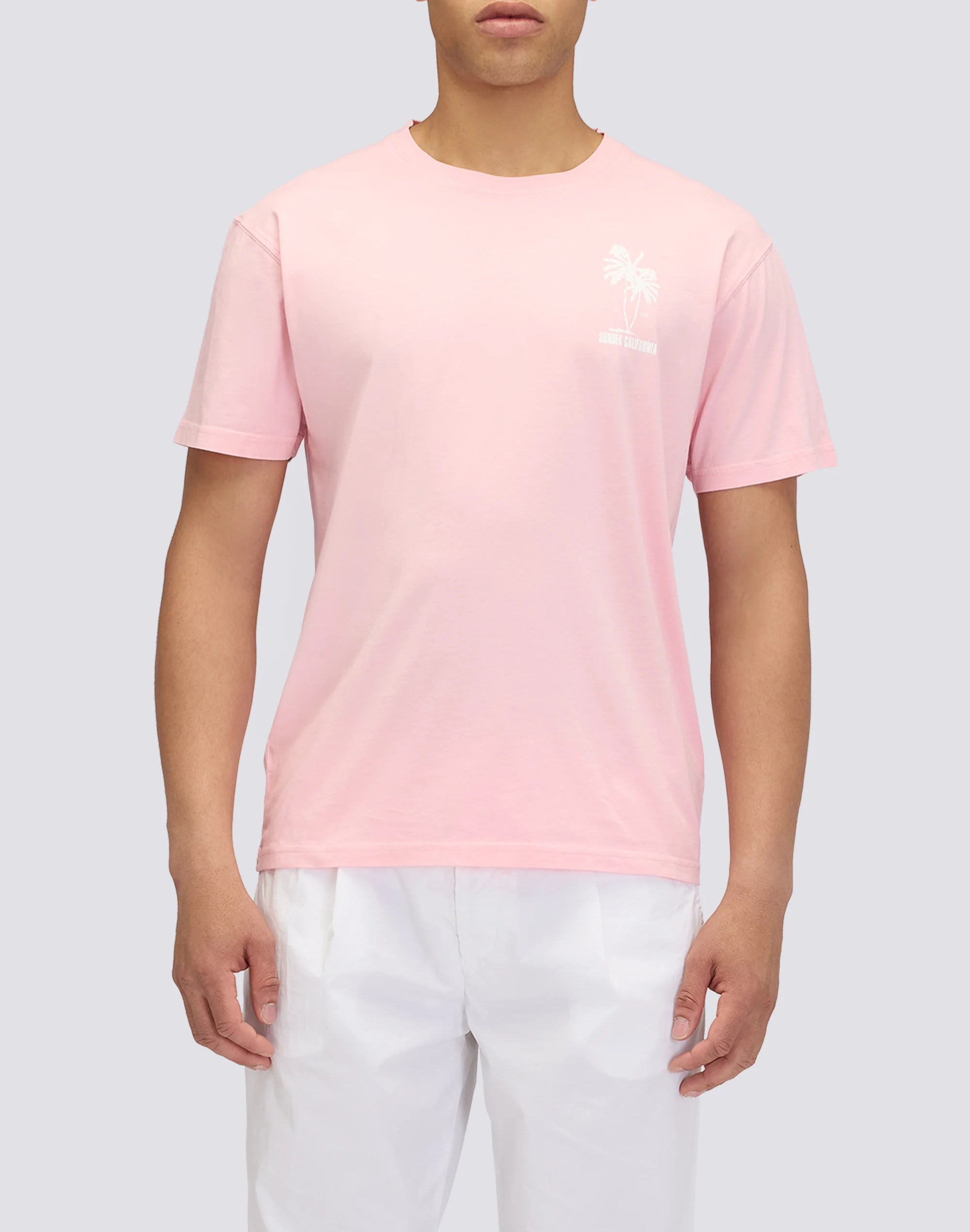 T-SHIRT UOMO A GIROCOLLO CON STAMPA PALMA