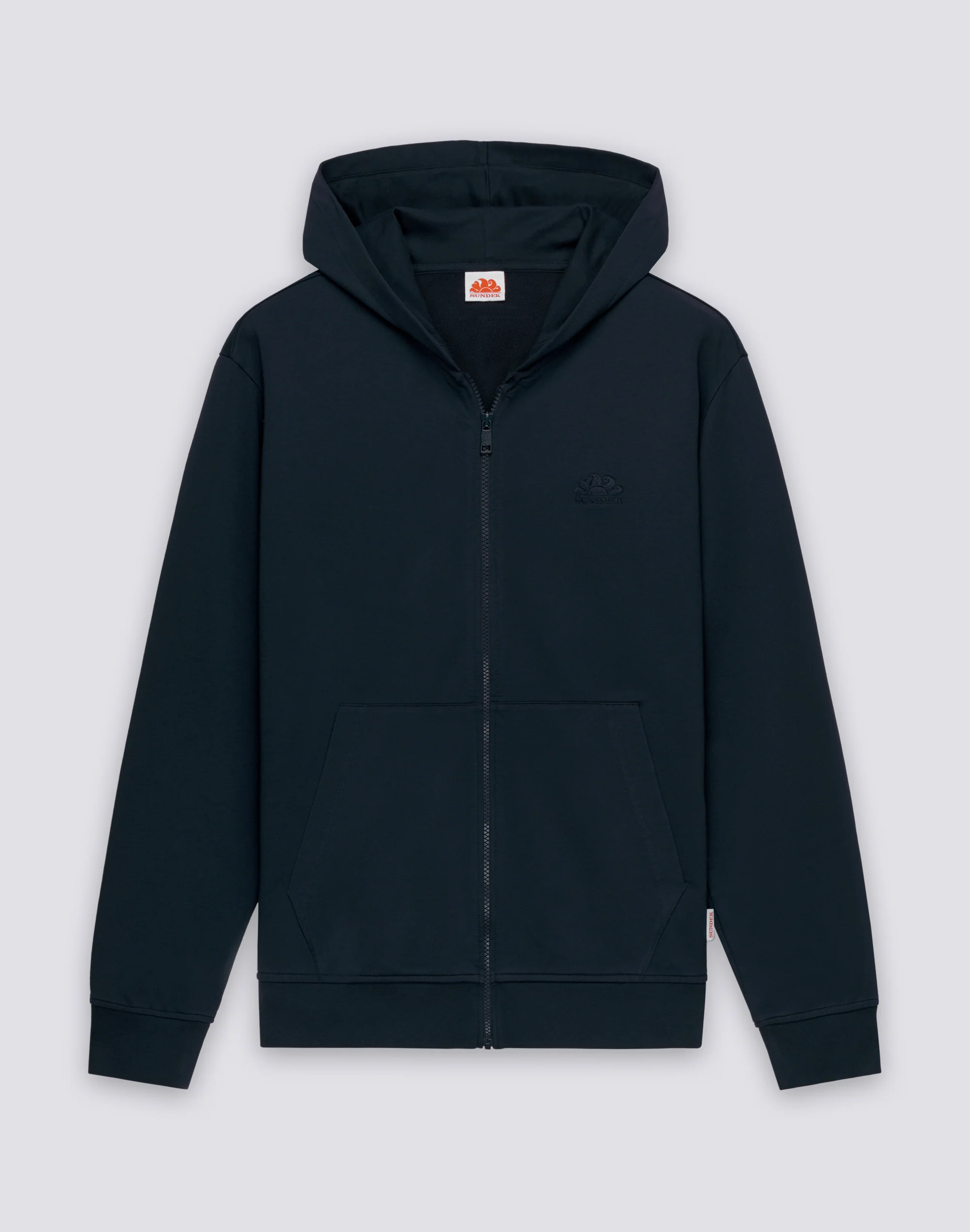 FELPA UOMO IN COTONE DEGARZATO CON FULL ZIP E CAPPUCCIO