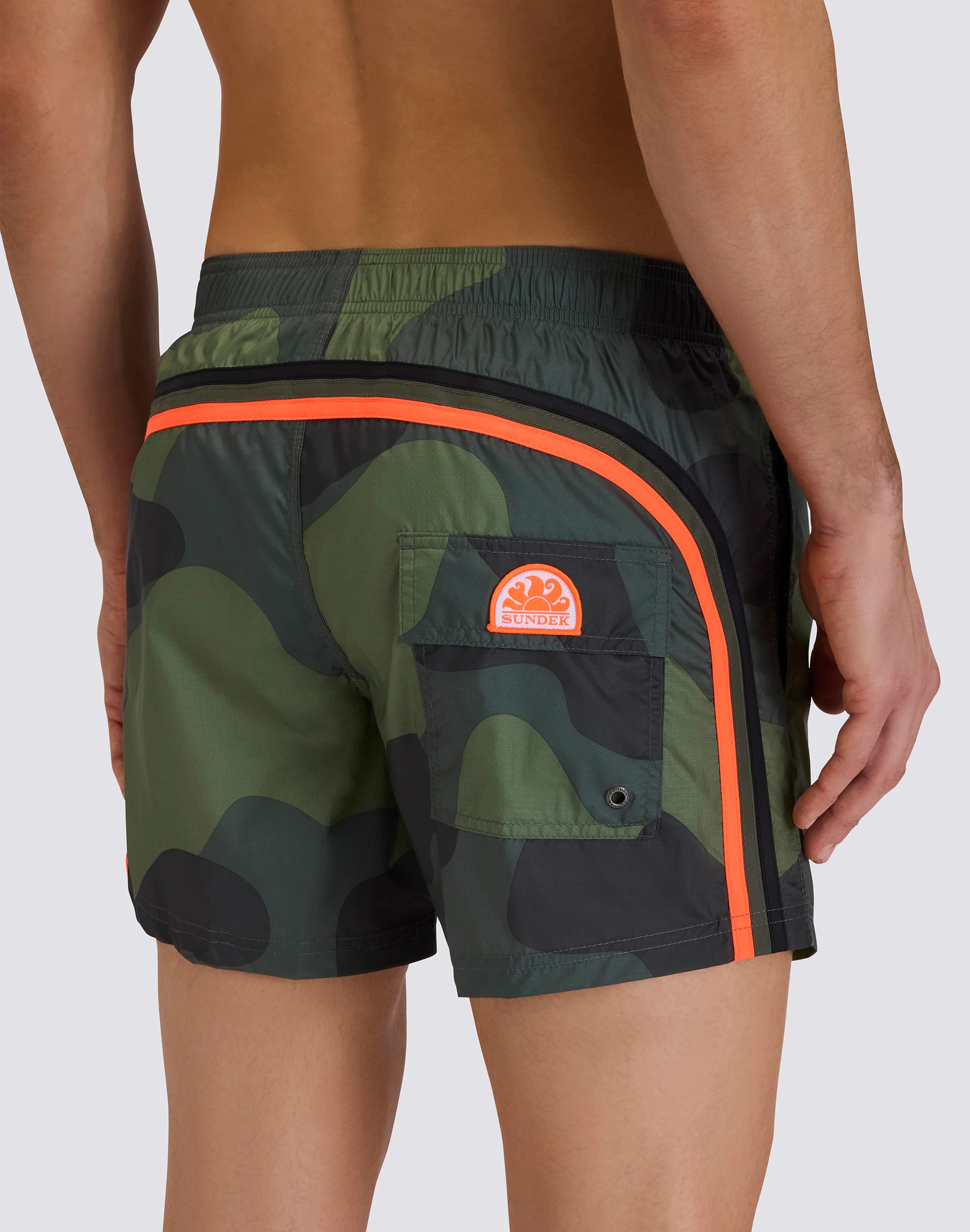COSTUME DA BAGNO UOMO CORTO VITA ELASTICATA STAMPA CAMOU TESSUTO RIP-STOP - Image 3