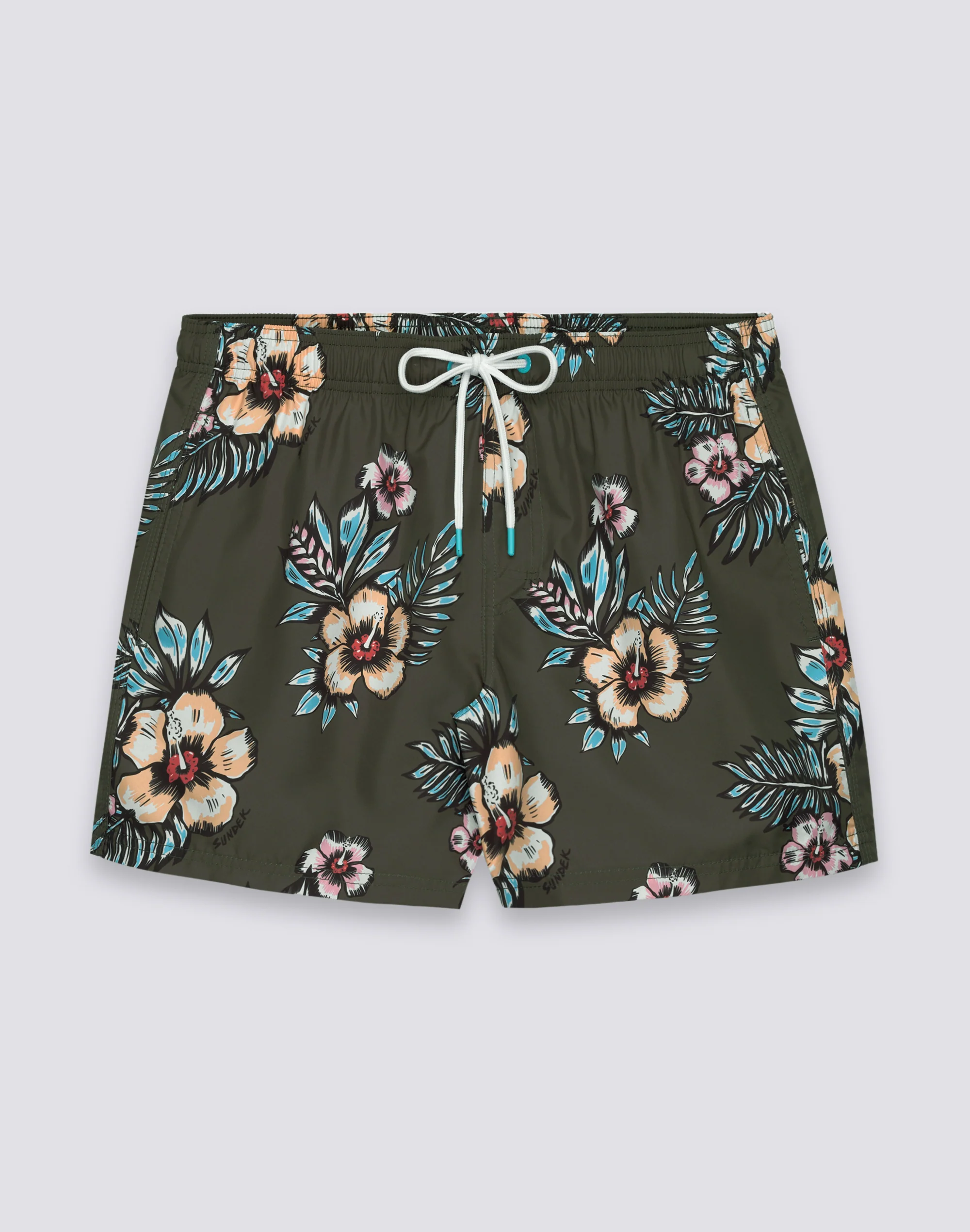 COSTUME DA BAGNO UOMO CORTO VITA ELASTICATA POLIESTERE RICICLATO REPREVE® CON STAMPA GRAPHIC FLOWER - Image 4