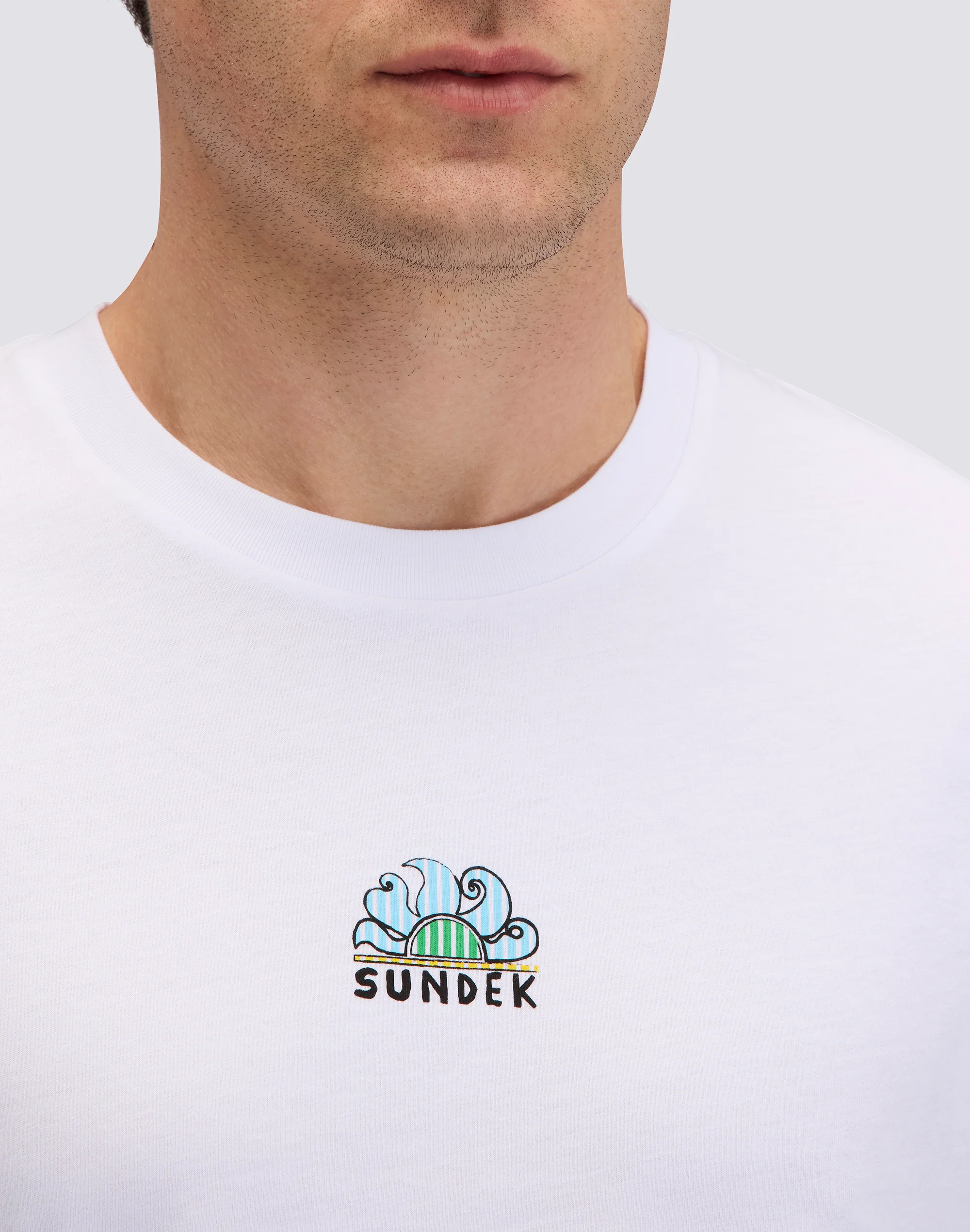 T-SHIRT UOMO A GIROCOLLO CON STAMPA TIDAL SURFER - Image 4