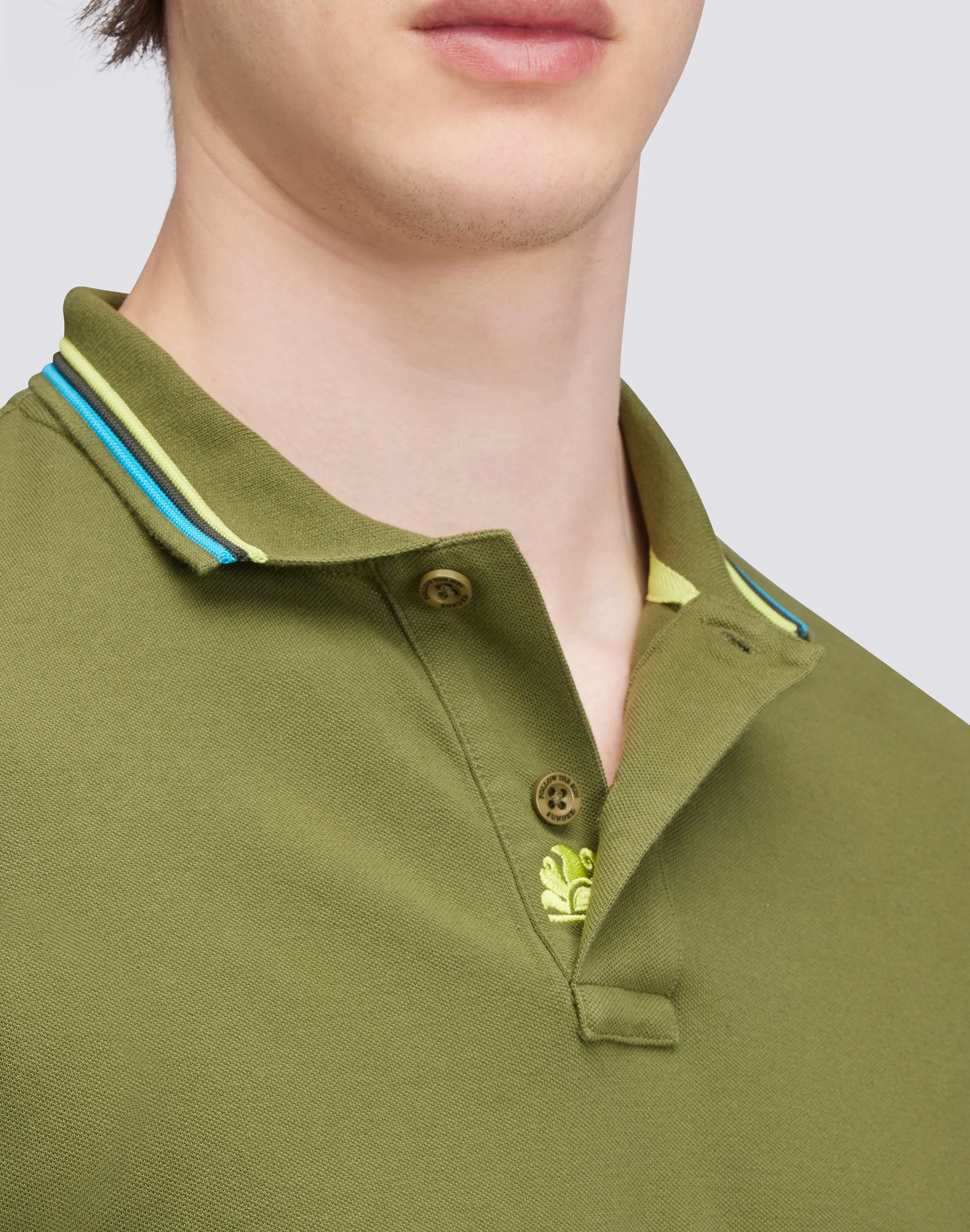 POLO BRICE IN COTONE PIQUET CON DETTAGLI TRICOLOR