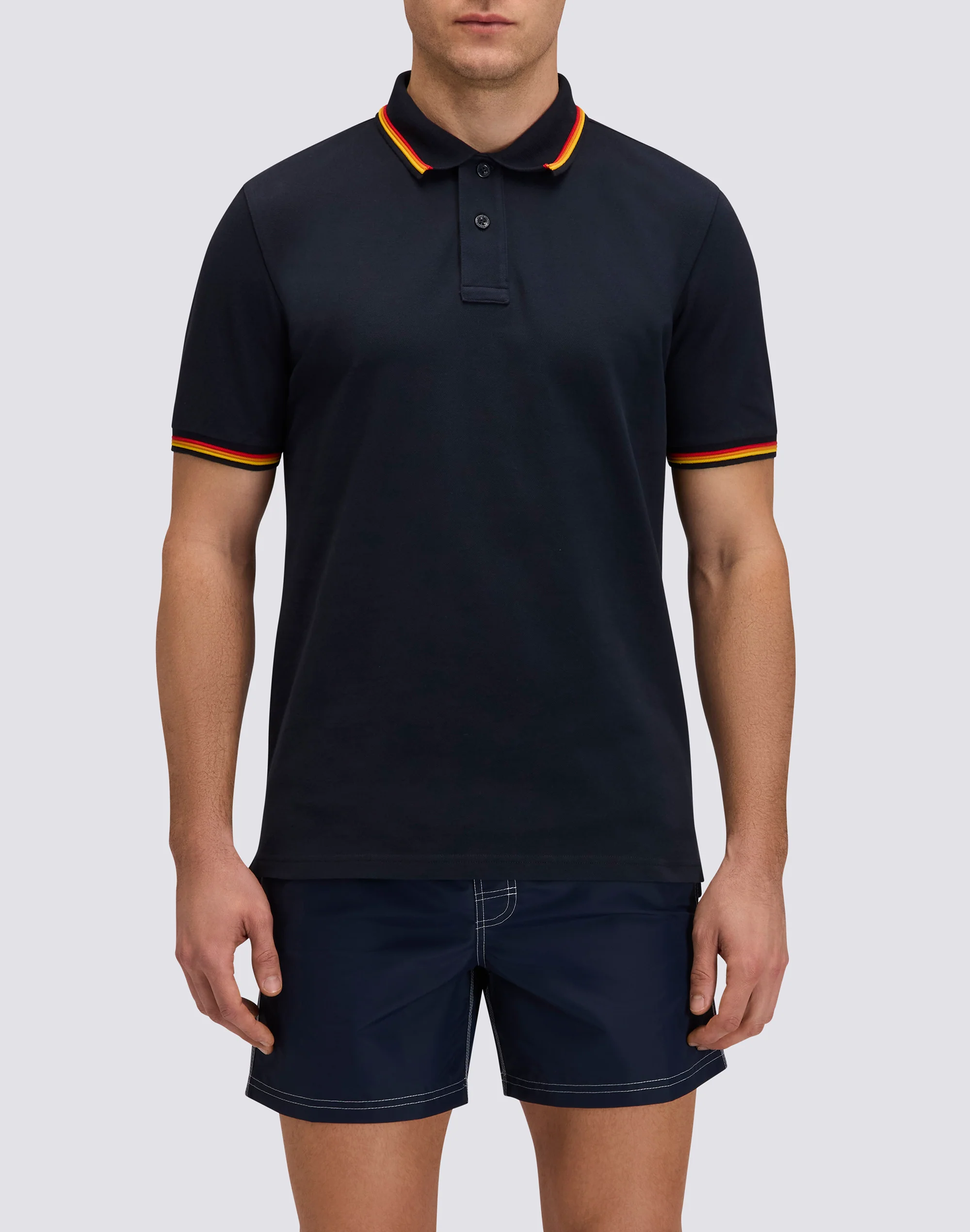 POLO BRICE UOMO IN COTONE PIQUET CON DETTAGLI TRICOLOR