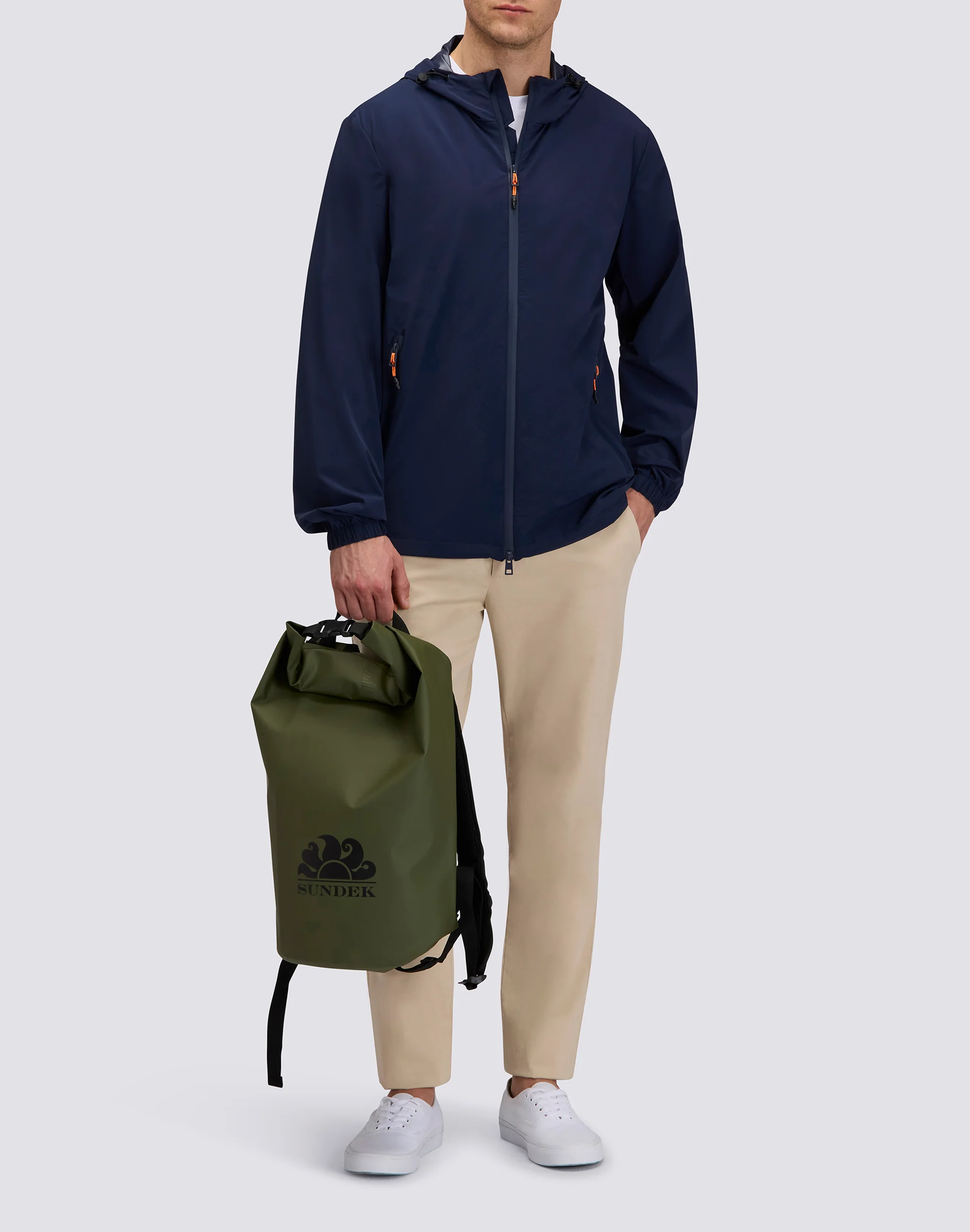 GIACCA DA UOMO FULL ZIP CON CAPPUCCIO IN NYLON - Image 3