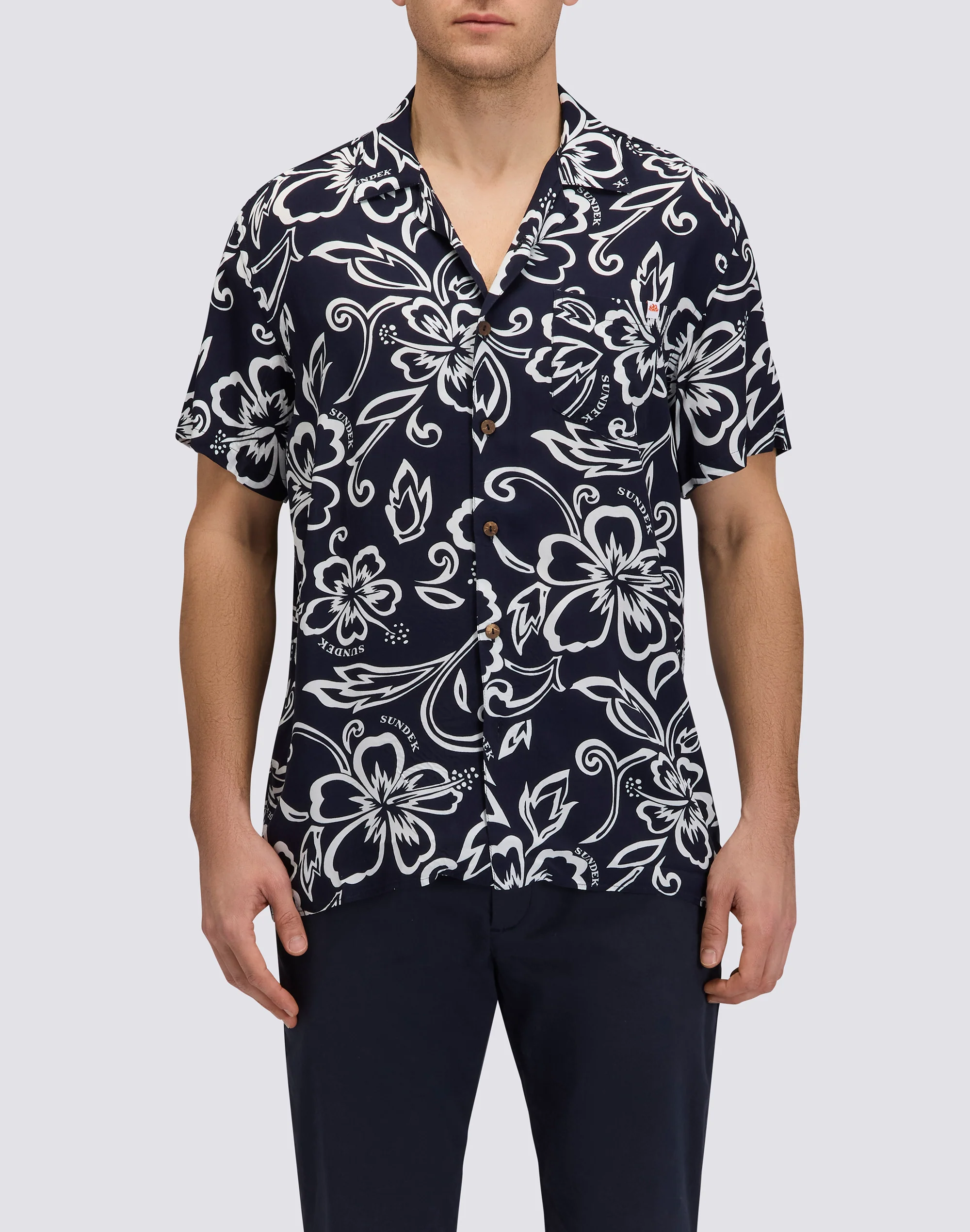 CAMICIA UOMO STAMPATA IN VISCOSA POPELINE