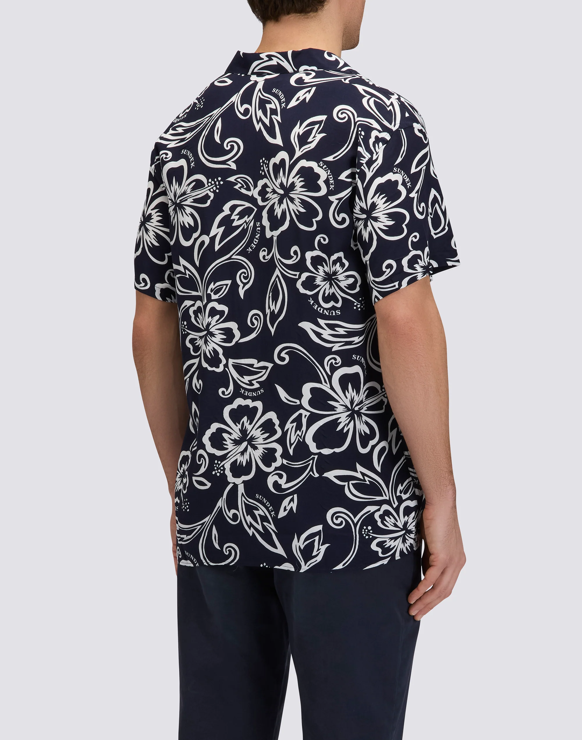 CAMICIA UOMO STAMPATA IN VISCOSA POPELINE - Image 2