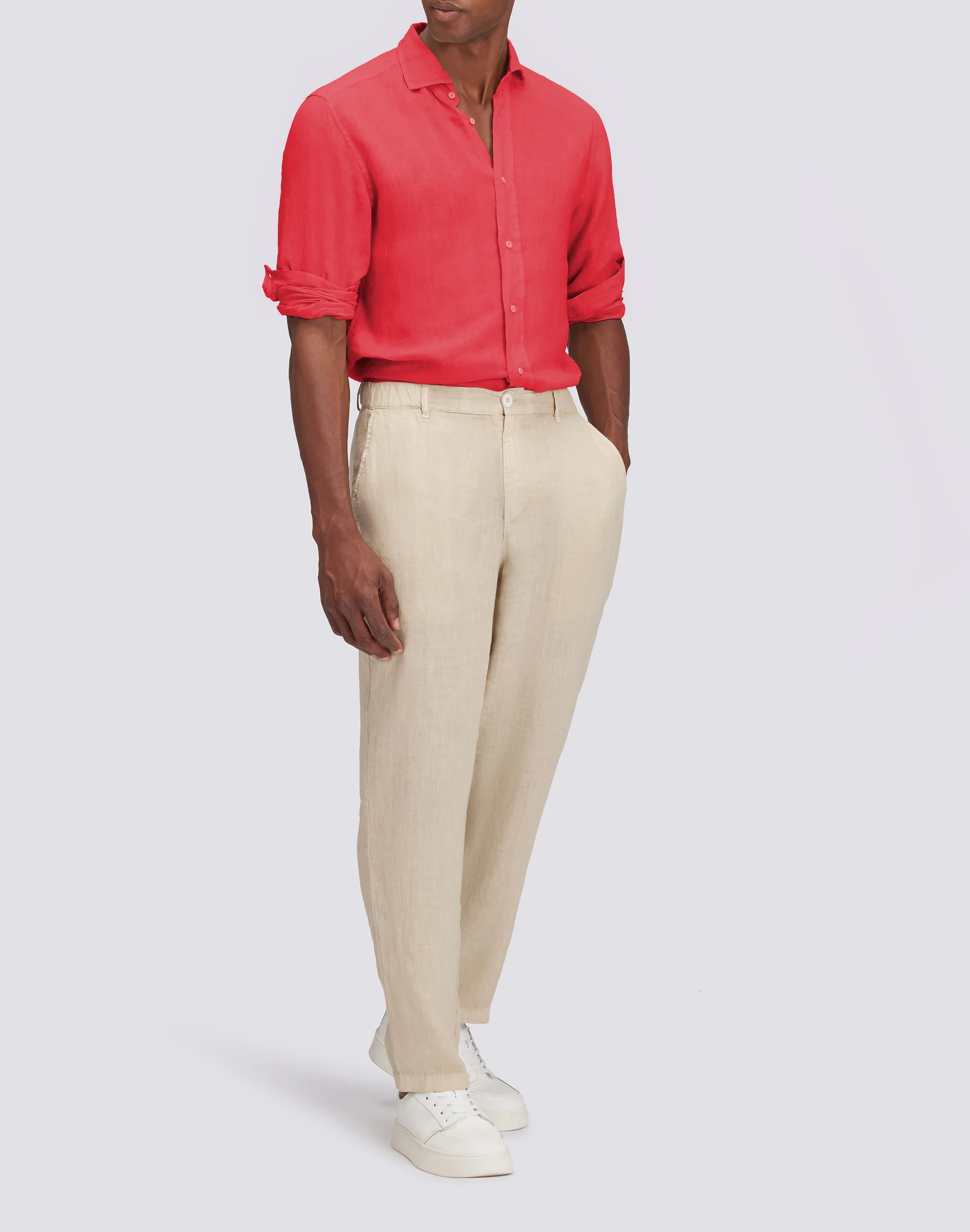 CAMICIA IN LINO CON COLLO CLASSICO - Image 3