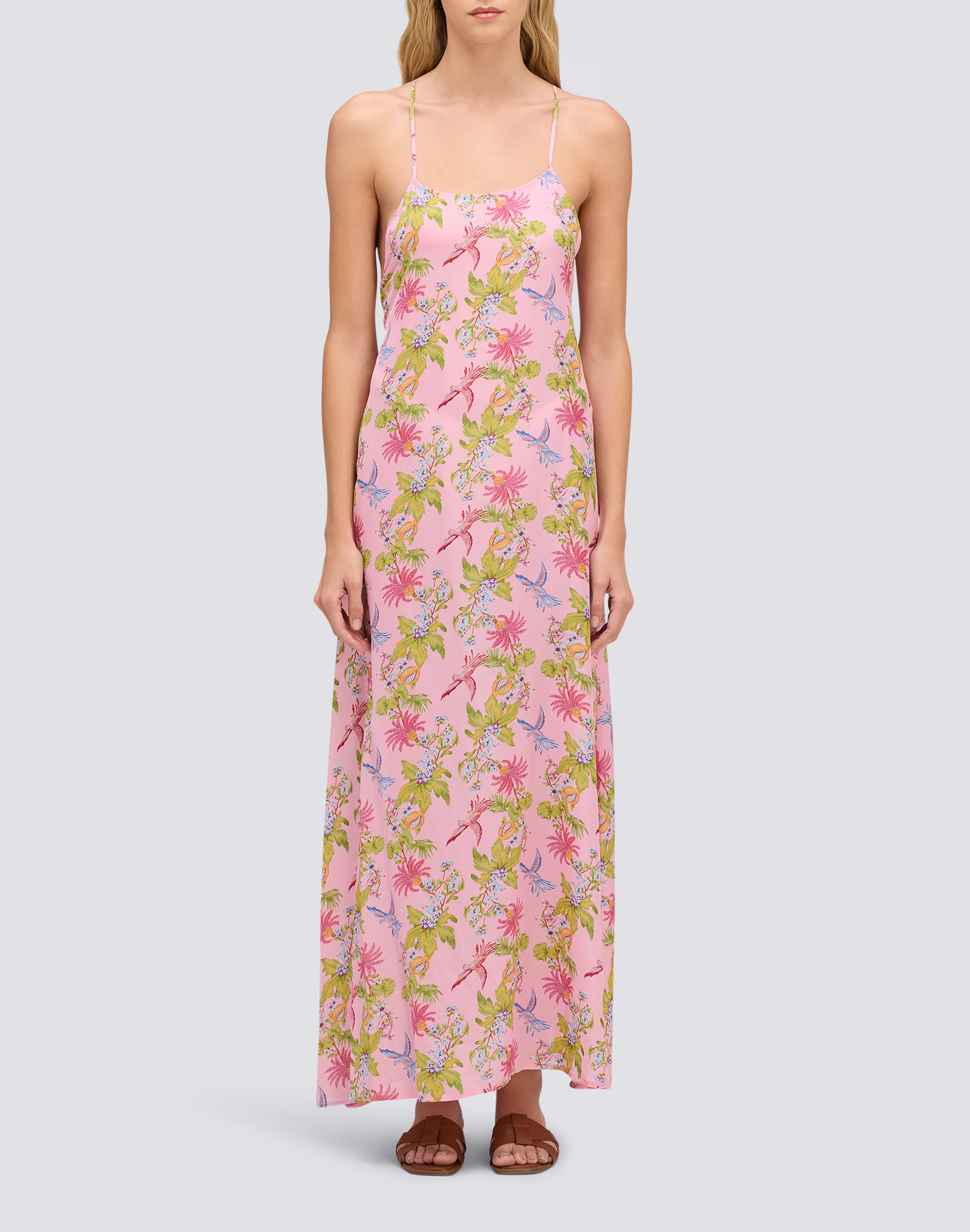 ABITO DONNA SENZA MANICHE LUNGO STAMPA SWEET PARROT
