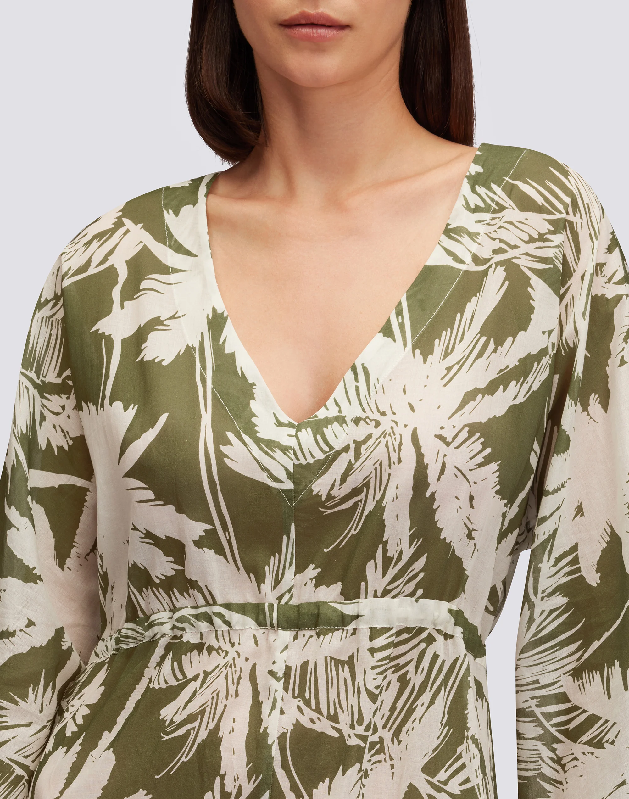 ABITO LUNGO IN COTONE VOILE CON STAMPA TROPIC SAVANA - Image 3