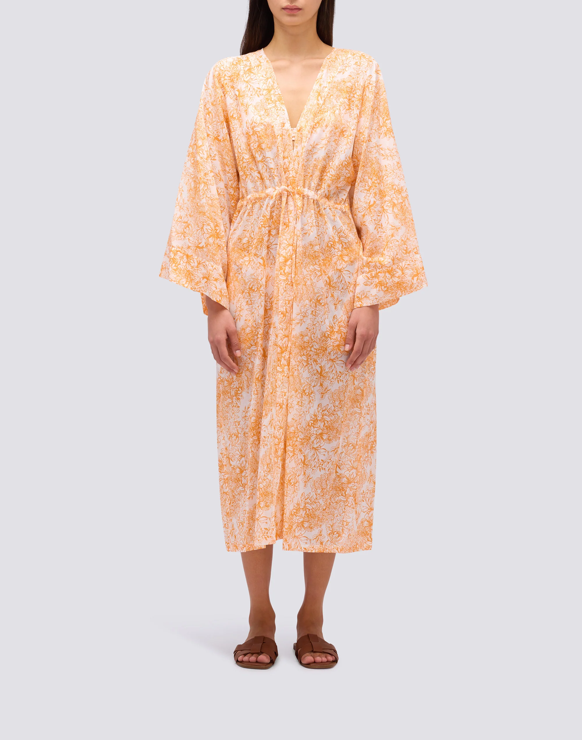 ABITO KIMONO LUNGO STAMPA FLEUR DE JOIE
