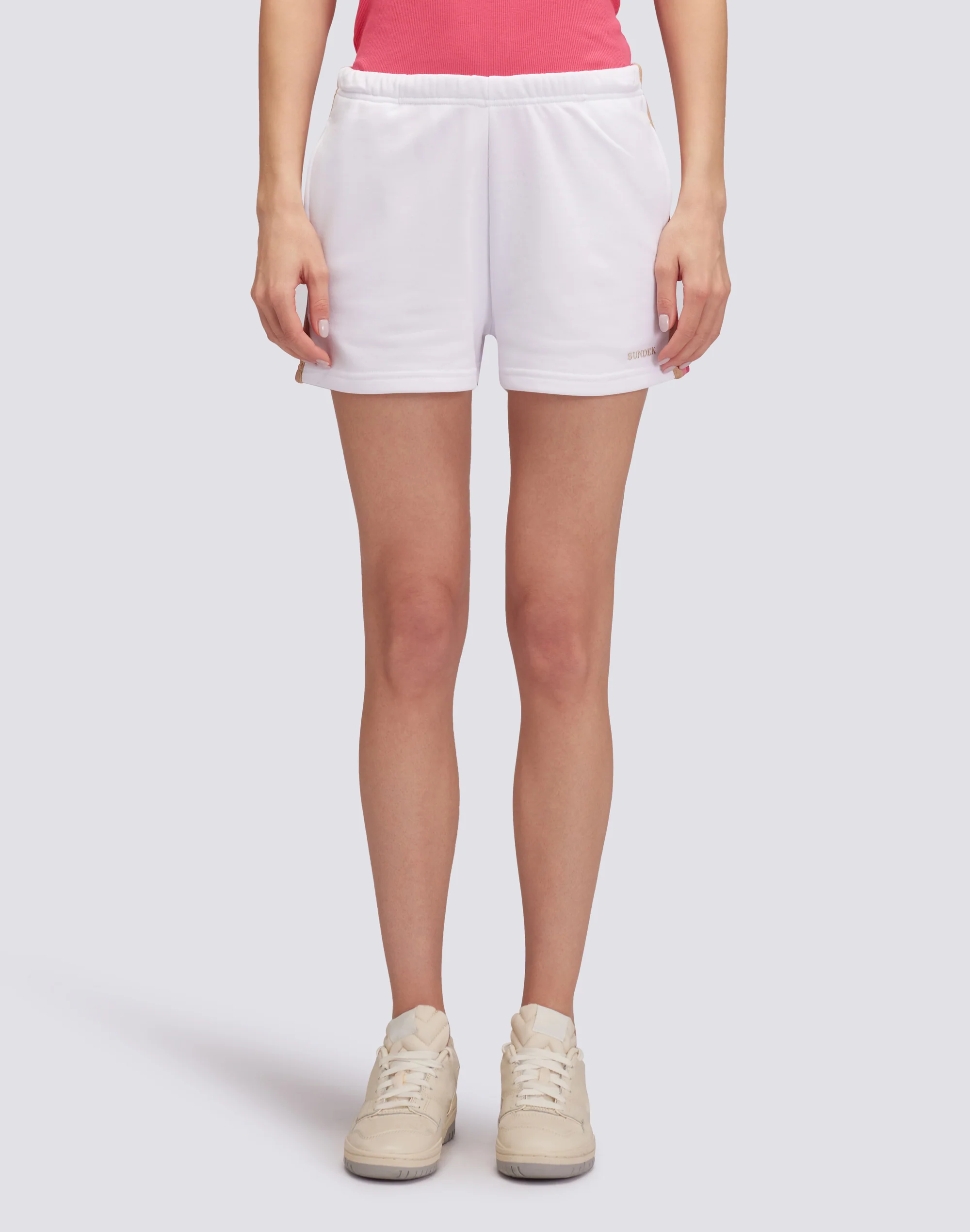 SHORTS FELPATI CON TAPE ARCOBALENO SUI LATI - Image 2