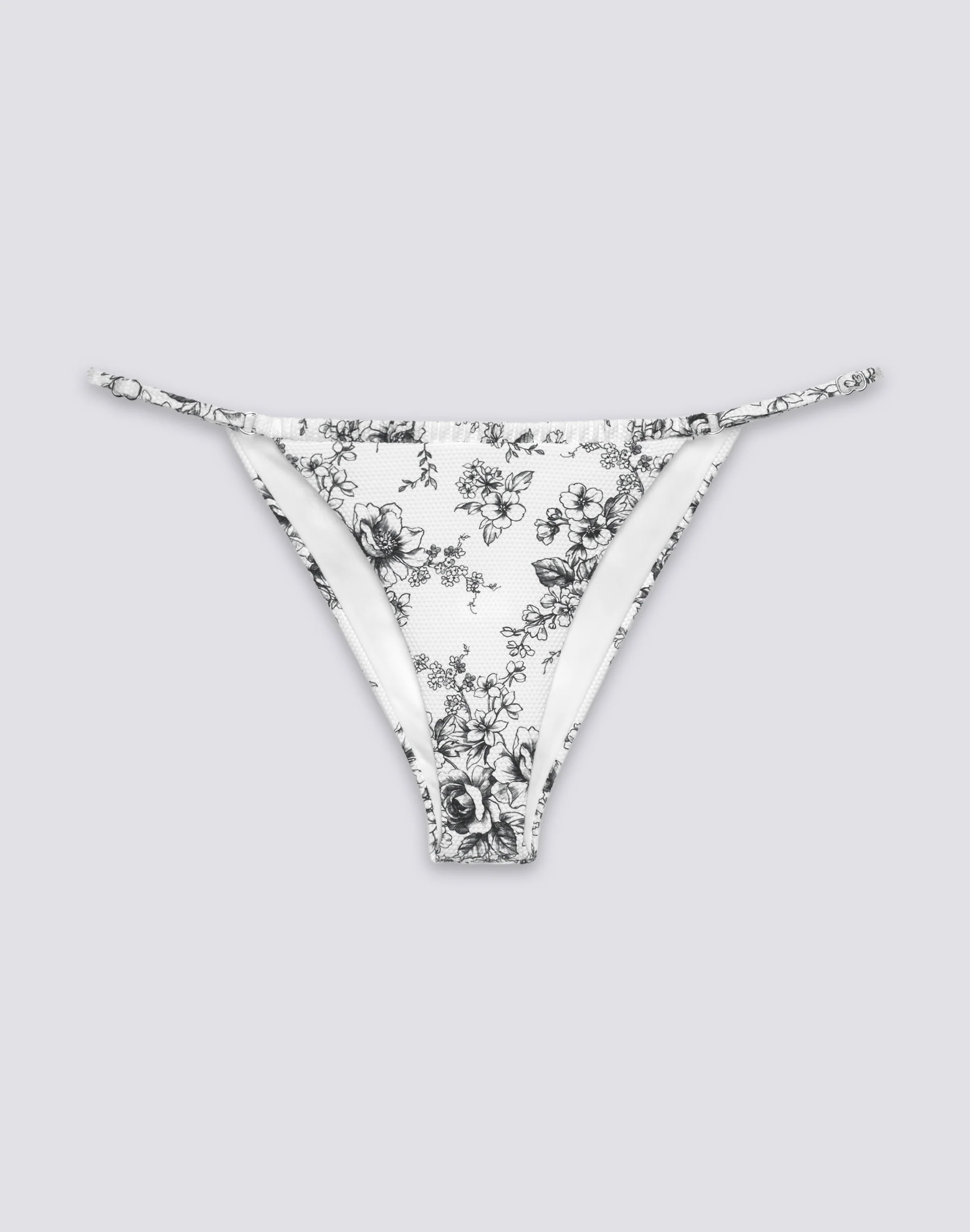 KERR - BIKINI SLIP SGAMBATO CON LACCI REGOLABILI FANTASIA ROSE DE JOIE