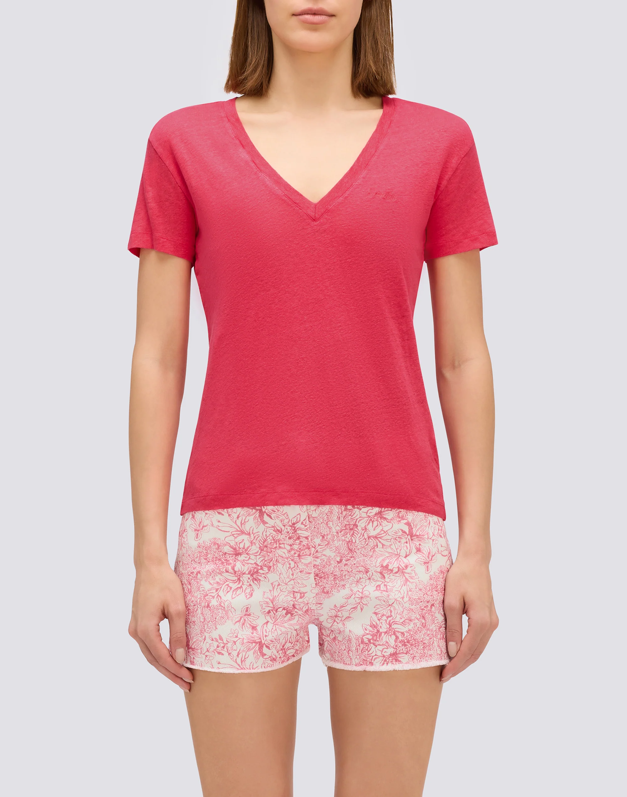 T-SHIRT DONNA A MEZZE MANICHE IN LINO - Image 3