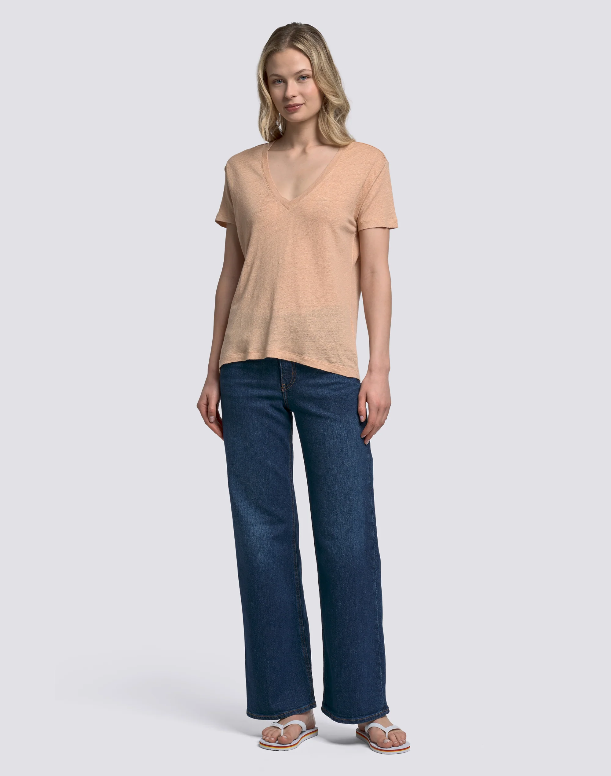 T-SHIRT DONNA A MEZZE MANICHE IN LINO - Image 3